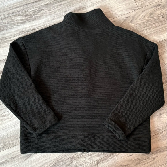 Banana Republic Black Textured Zip‑Front Sweater Jacket | Large | Like New - Picture 7 of 7